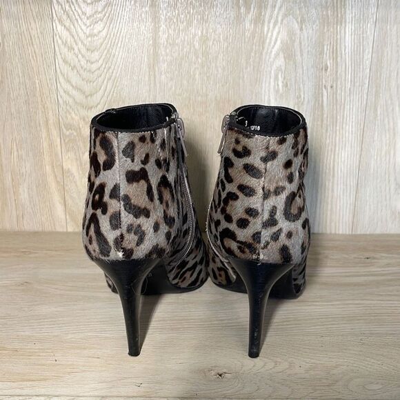 M&S Collection Womens Animal Print Ankle Boots Insolia Heels Tan Leather Size 3/ - Picture 3 of 10